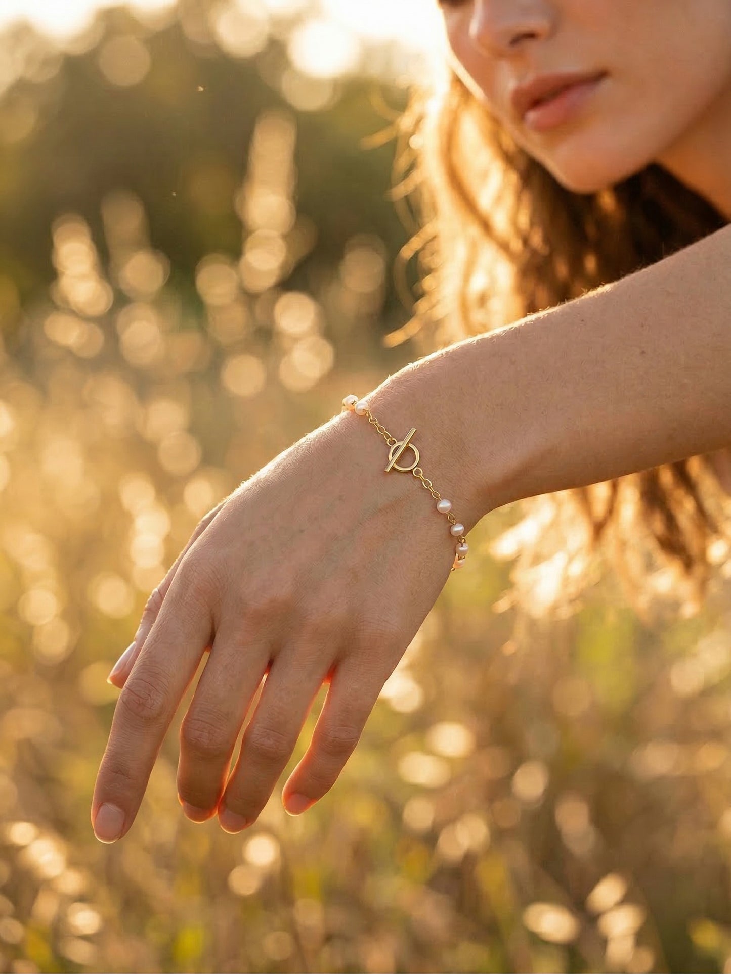 Simple Natural Pearl Bracelet [18ct Gold-Plated] (Copy)