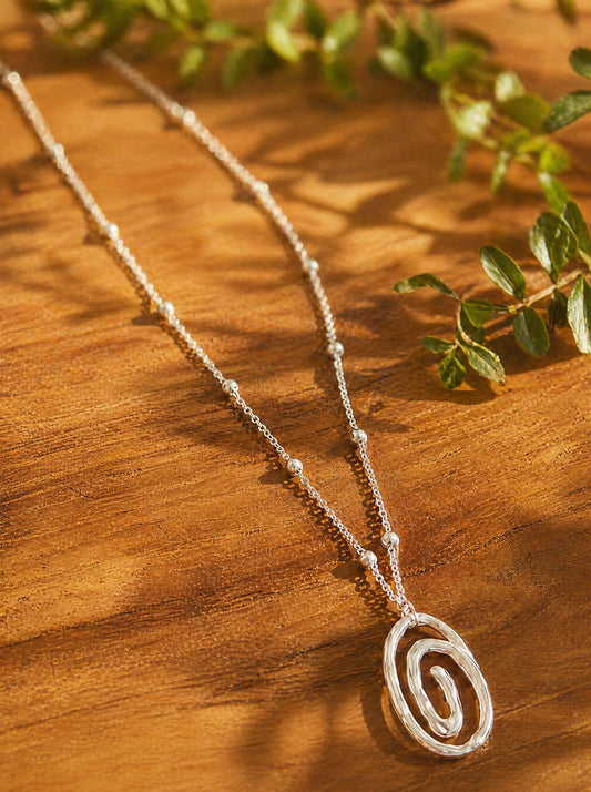 Abstract Swirl Necklace [Silver-Plated]