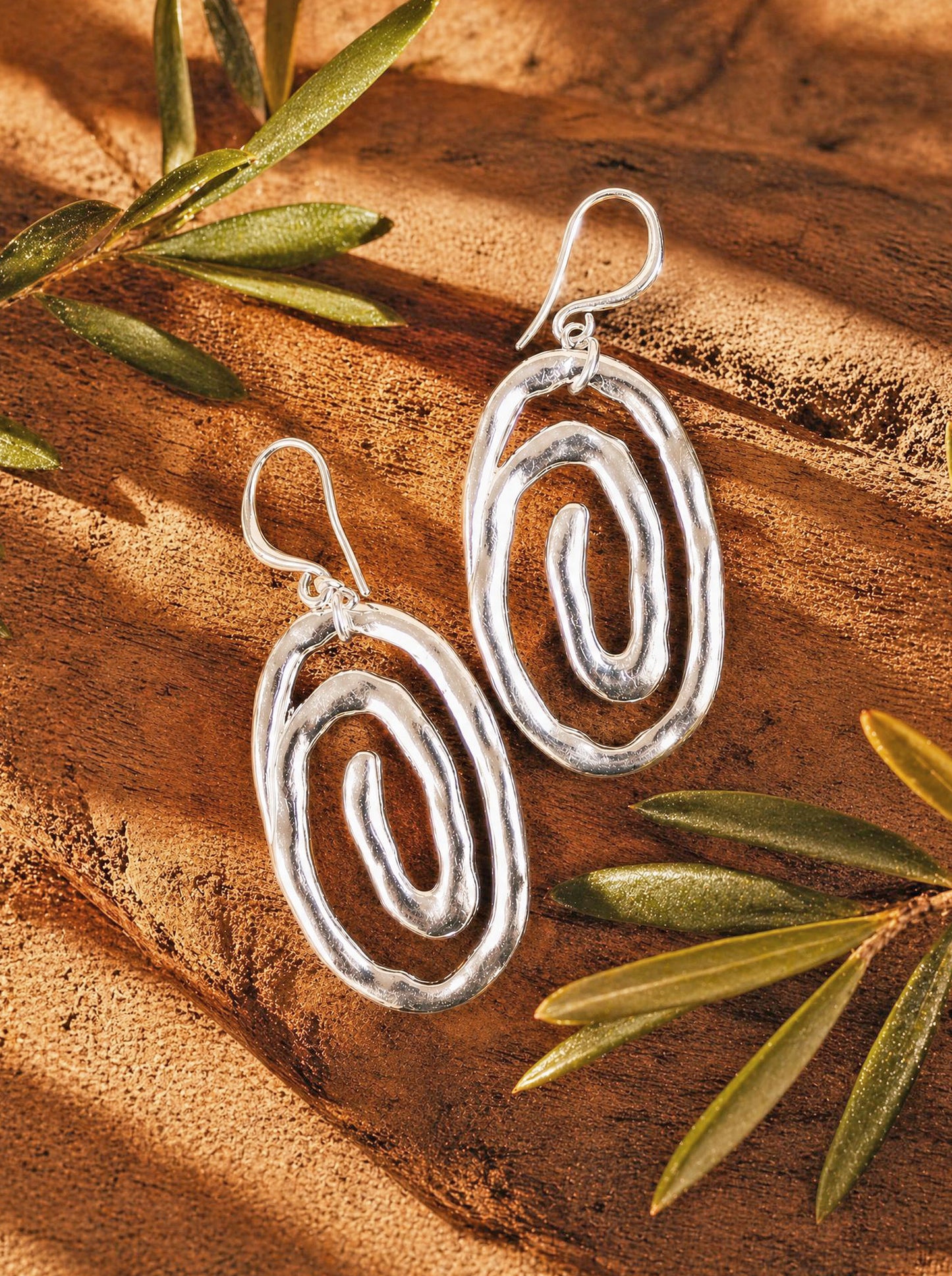 Abstract Swirl Earrings [Silver-Plated]